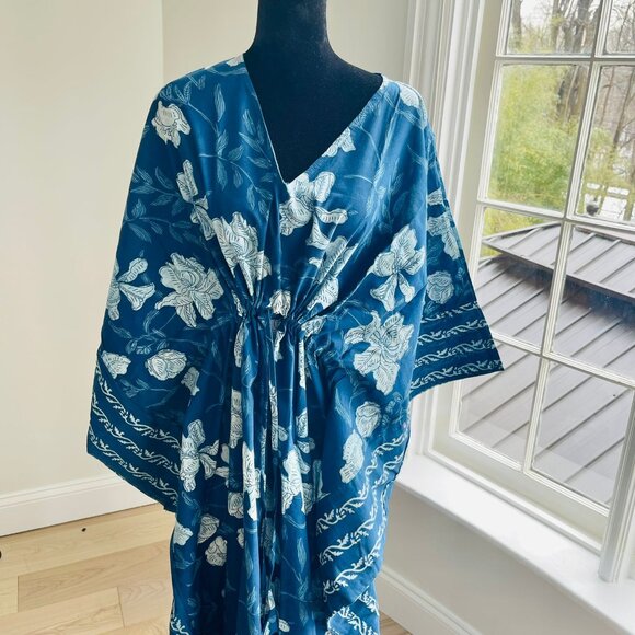BRAND NEW  Hand block print Kaftan Night Wear  Summer clothing for woman - Picture 1 of 4